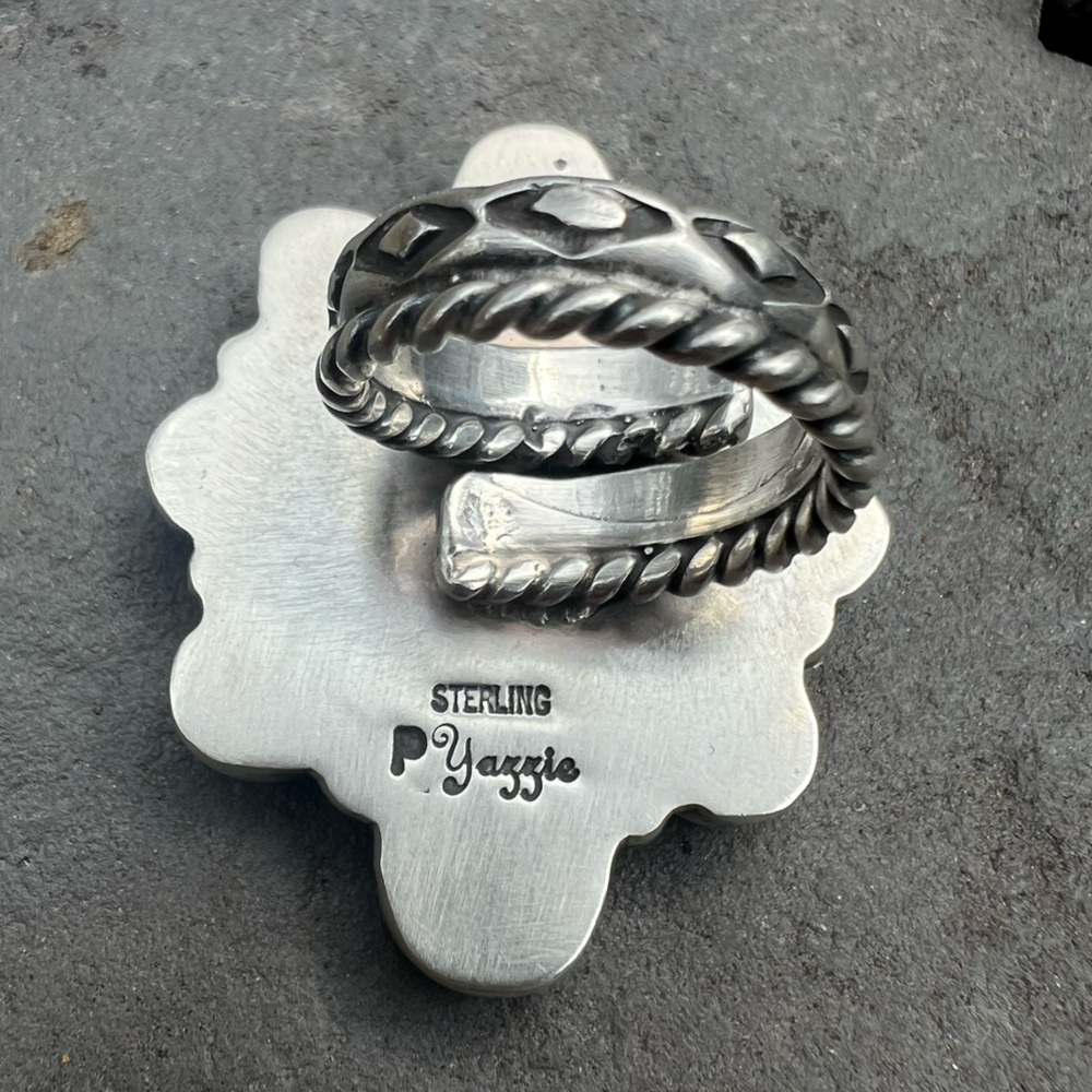 P Yazzie Turquoise cluster ring - Picture 7 of 7